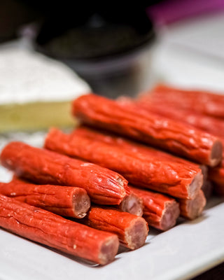 plate of sausage sticks